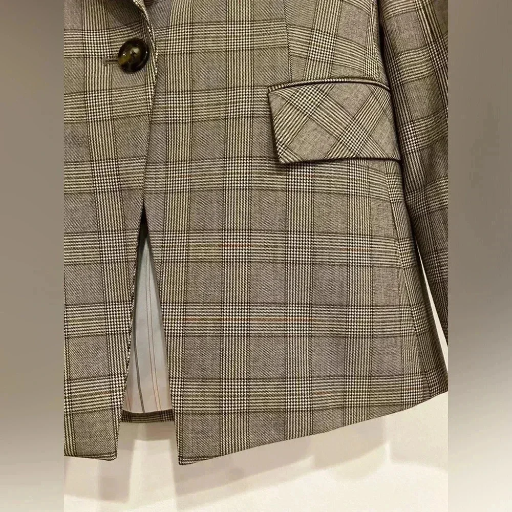 Veronica Beard Dickey Long Tailored plaid Jacket/ blazer US 4 - Picture 10 of 14